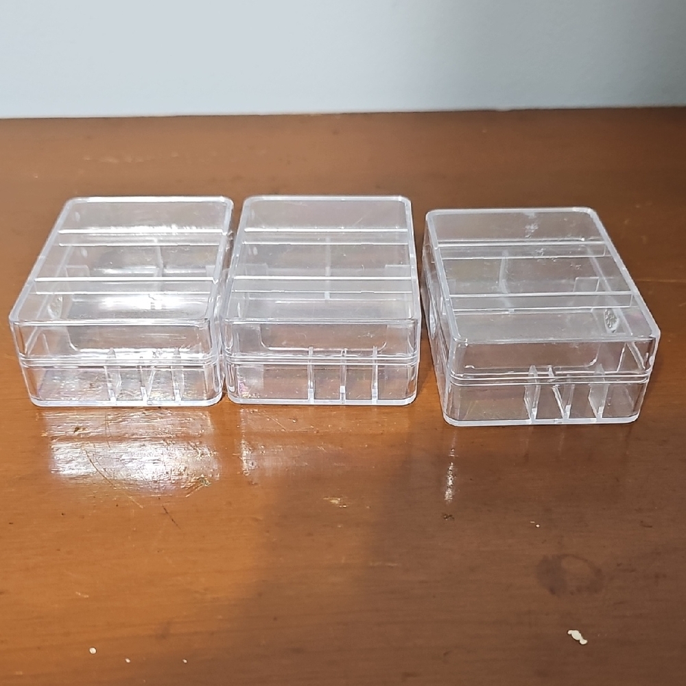 Clear Plastic Stackable Storage Boxes - Set of 3